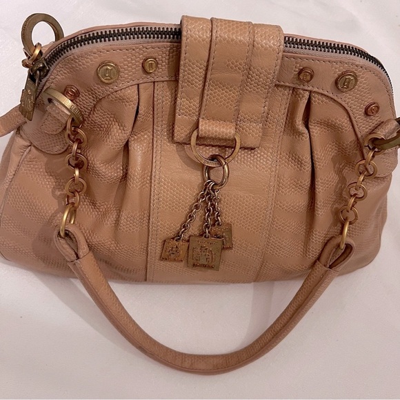 $600 Vintage GAILLIANO (w Hologram Tag) Tan Leather Bag w Gold Tags - Picture 13 of 16
